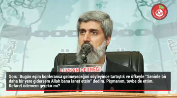 Eşim konferansa gelmeyeceğini söyleyince tartıştık ve öfkeyle 'seninle bir daha bir yere gidersem Allah bana lanet etsin' dedim. Pişmanım, tevbe de ettim. Kefaret ödemem gerekir mi?